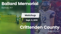 Matchup: Ballard Memorial vs. Crittenden County  2019