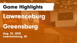 Lawrenceburg  vs Greensburg  Game Highlights - Aug. 25, 2020
