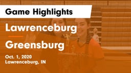 Lawrenceburg  vs Greensburg  Game Highlights - Oct. 1, 2020