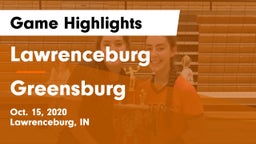 Lawrenceburg  vs Greensburg  Game Highlights - Oct. 15, 2020