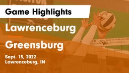 Lawrenceburg  vs Greensburg  Game Highlights - Sept. 15, 2022