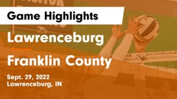 Lawrenceburg  vs Franklin County Game Highlights - Sept. 29, 2022