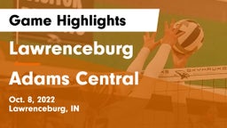 Lawrenceburg  vs Adams Central  Game Highlights - Oct. 8, 2022