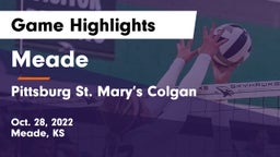 Meade  vs Pittsburg St. Mary’s Colgan Game Highlights - Oct. 28, 2022
