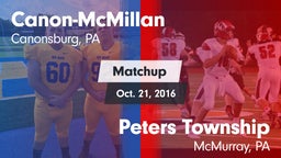 Matchup: Canon-McMillan vs. Peters Township  2016