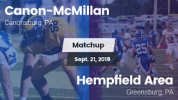 Matchup: Canon-McMillan vs. Hempfield Area  2018