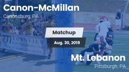 Matchup: Canon-McMillan vs. Mt. Lebanon  2019
