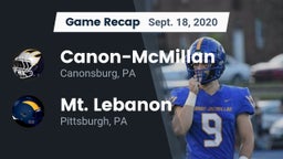 Recap: Canon-McMillan  vs. Mt. Lebanon  2020