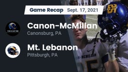 Recap: Canon-McMillan  vs. Mt. Lebanon  2021