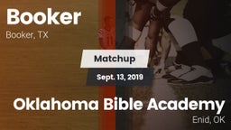Matchup: Booker  vs. Oklahoma Bible Academy 2019