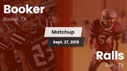 Matchup: Booker  vs. Ralls  2019