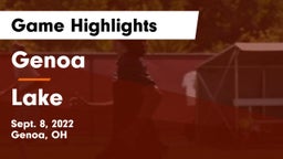 Genoa  vs Lake  Game Highlights - Sept. 8, 2022