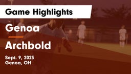 Genoa  vs Archbold  Game Highlights - Sept. 9, 2023