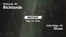 Matchup: Richlands vs. Dixon  2016