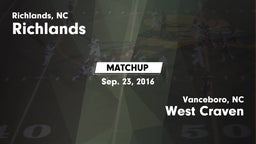 Matchup: Richlands vs. West Craven  2016