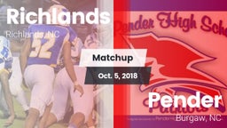 Matchup: Richlands vs. Pender  2018