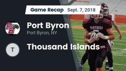 Recap: Port Byron  vs. Thousand Islands 2018