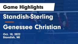 Standish-Sterling  vs Genessee Christian Game Highlights - Oct. 18, 2022