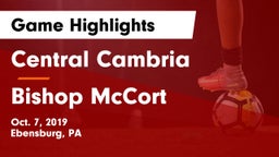 Central Cambria  vs Bishop McCort  Game Highlights - Oct. 7, 2019
