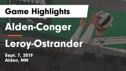 Alden-Conger  vs Leroy-Ostrander Game Highlights - Sept. 7, 2019