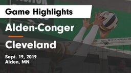Alden-Conger  vs Cleveland  Game Highlights - Sept. 19, 2019
