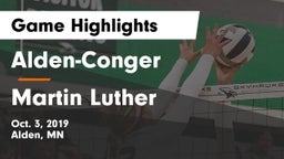 Alden-Conger  vs Martin Luther  Game Highlights - Oct. 3, 2019
