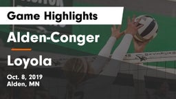 Alden-Conger  vs Loyola  Game Highlights - Oct. 8, 2019