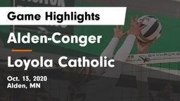 Alden-Conger  vs Loyola Catholic  Game Highlights - Oct. 13, 2020