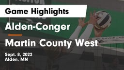 Alden-Conger  vs Martin County West  Game Highlights - Sept. 8, 2022