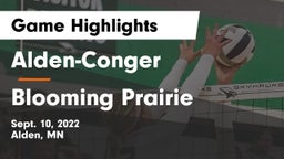 Alden-Conger  vs Blooming Prairie  Game Highlights - Sept. 10, 2022