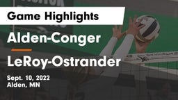 Alden-Conger  vs LeRoy-Ostrander  Game Highlights - Sept. 10, 2022