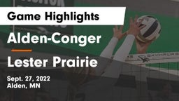 Alden-Conger  vs Lester Prairie  Game Highlights - Sept. 27, 2022