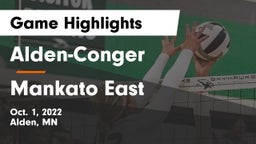 Alden-Conger  vs Mankato East  Game Highlights - Oct. 1, 2022