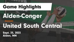 Alden-Conger  vs United South Central Game Highlights - Sept. 25, 2023