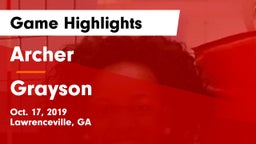 Archer  vs Grayson  Game Highlights - Oct. 17, 2019
