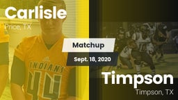 Matchup: Carlisle vs. Timpson  2020