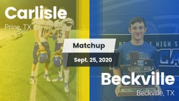 Matchup: Carlisle vs. Beckville  2020