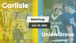 Matchup: Carlisle vs. Union Grove  2020