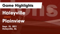 Haleyville  vs Plainview Game Highlights - Sept. 25, 2021