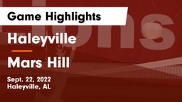 Haleyville  vs Mars Hill Game Highlights - Sept. 22, 2022