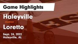 Haleyville  vs Loretto  Game Highlights - Sept. 24, 2022