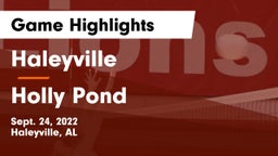 Haleyville  vs Holly Pond Game Highlights - Sept. 24, 2022