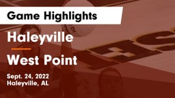 Haleyville  vs West Point  Game Highlights - Sept. 24, 2022
