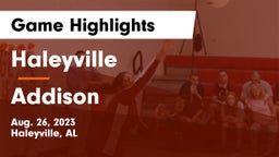 Haleyville  vs Addison  Game Highlights - Aug. 26, 2023