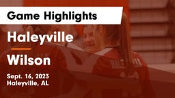 Haleyville  vs Wilson Game Highlights - Sept. 16, 2023