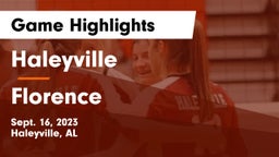 Haleyville  vs Florence Game Highlights - Sept. 16, 2023