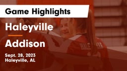 Haleyville  vs Addison Game Highlights - Sept. 28, 2023