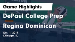DePaul College Prep  vs Regina Dominican Game Highlights - Oct. 1, 2019