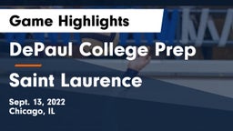 DePaul College Prep  vs Saint Laurence  Game Highlights - Sept. 13, 2022