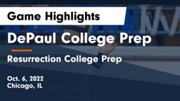 DePaul College Prep  vs Resurrection College Prep  Game Highlights - Oct. 6, 2022